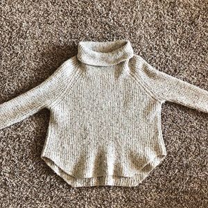 Free People Creme Raglan Style Turtleneck Sweater